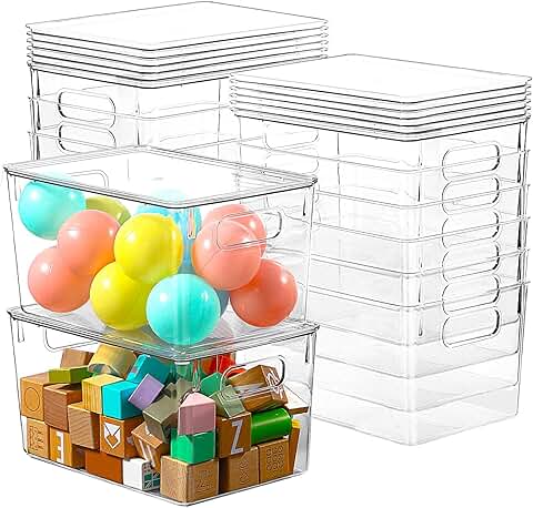 12 Clear Stackable Storage Bins with Lids