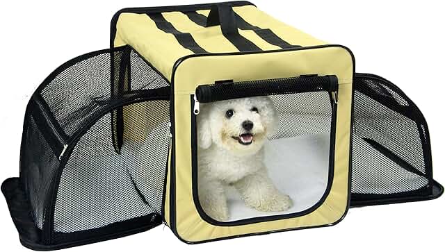 Capacious Dual-Sided Expandable Lightweight Dog Crate