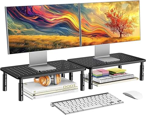 Adjustable Monitor and Laptop Stand Set