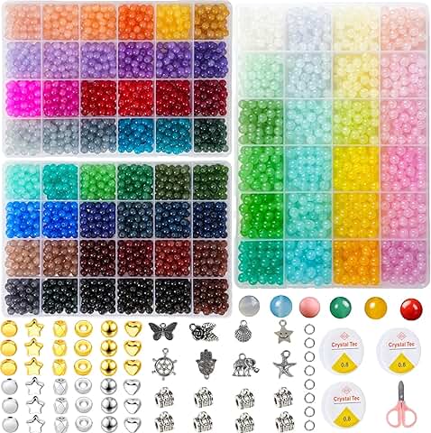 72-Color 6mm Glass Beads Jewelry Making Kit