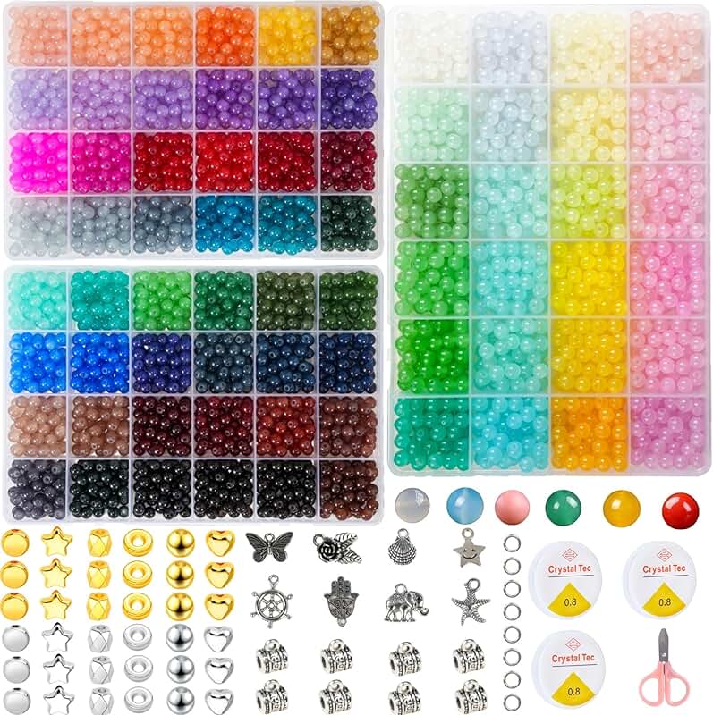 72-Color 6mm Glass Beads Jewelry Making Kit