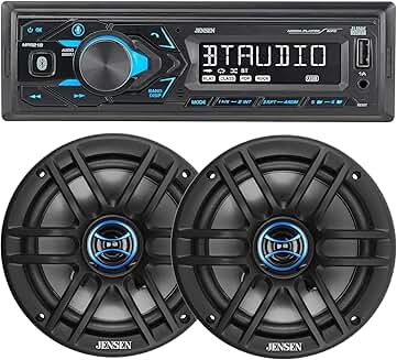 7-Character LCD Car Stereo and 6.5-inch Speakers Bundle