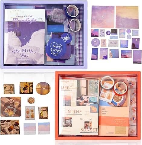 Aesthetic Scrapbook Supplies Kit with 694 Pieces