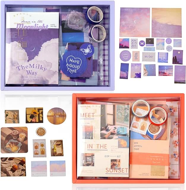 Aesthetic Scrapbook Supplies Kit with 694 Pieces