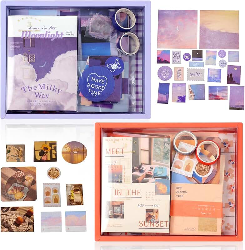 Aesthetic Scrapbook Supplies Kit with 694 Pieces