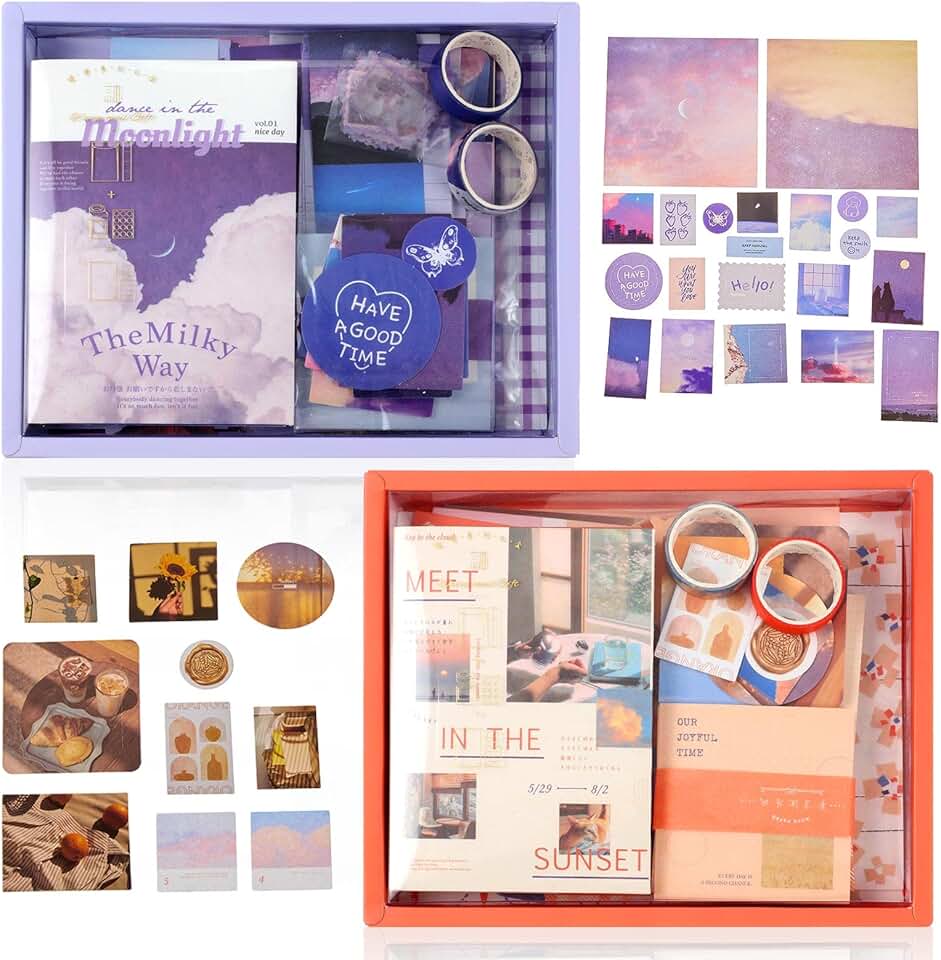Aesthetic Scrapbook Supplies Kit with 694 Pieces
