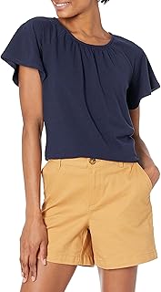 Women's Regular-Fit Cape Sleeve Open Crewneck T-Shirt