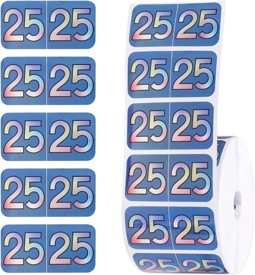 500pcs Coated Paper Number Labels for Files and Decoration