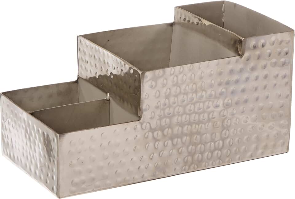 Stainless Steel Hammered Finish Bar and Coffee Caddy