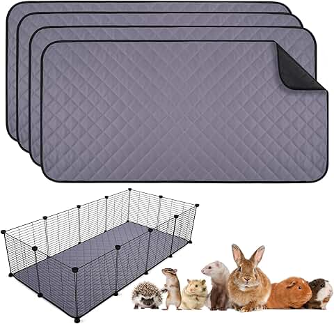 4-Pack Washable Guinea Pig Cage Liners