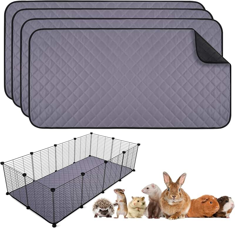 4-Pack Washable Guinea Pig Cage Liners