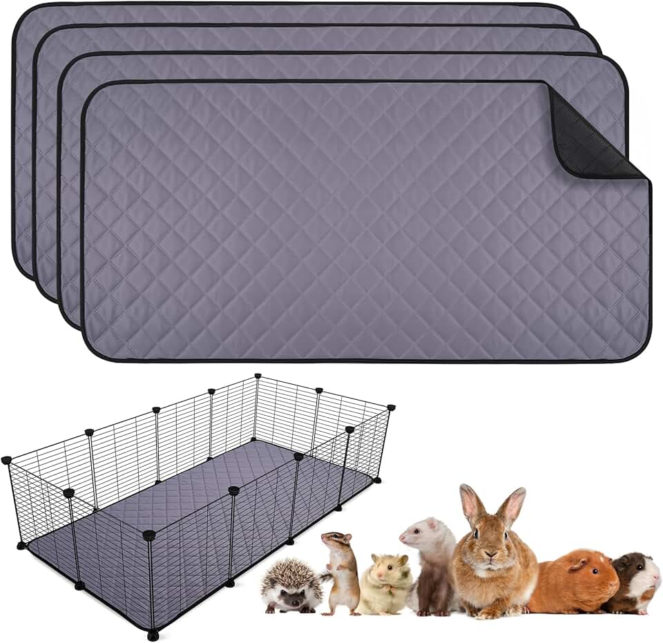 4-Pack Washable Guinea Pig Cage Liners