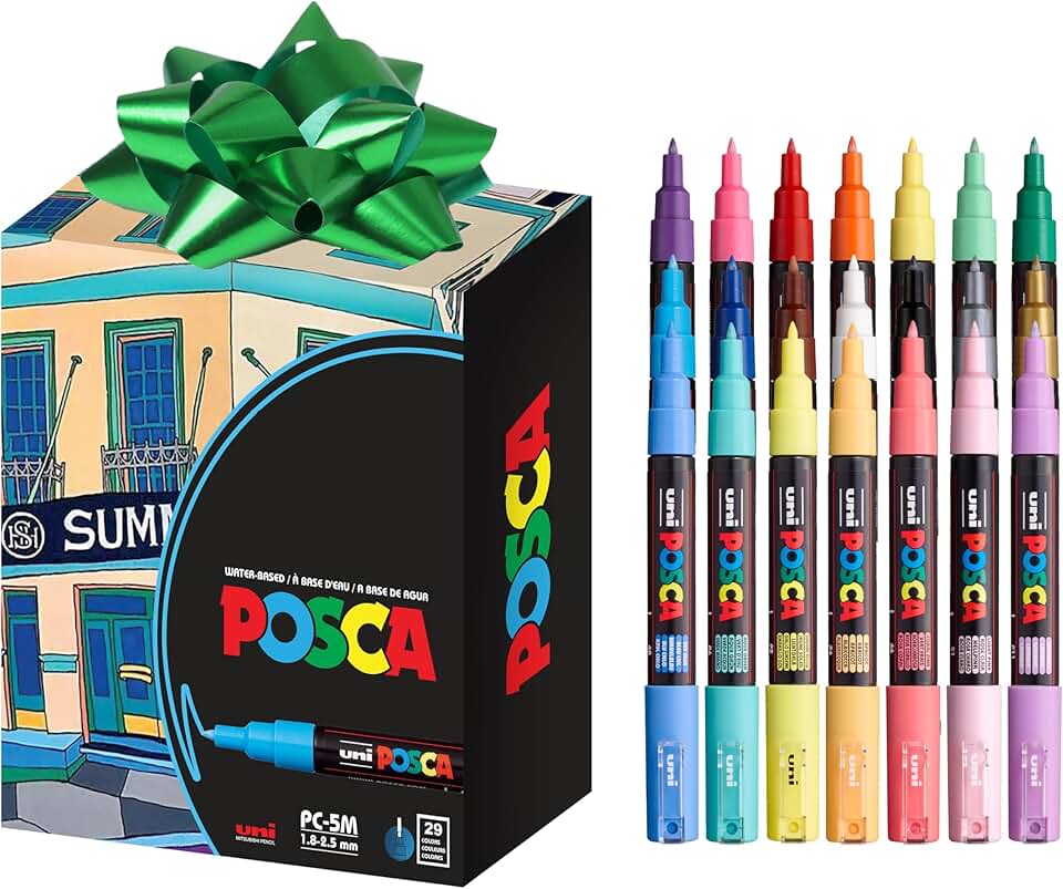 Set of 21 Fine Tip Paint Markers for Art and Decor