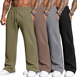 Set of four men's big and tall athletic joggers with pockets
