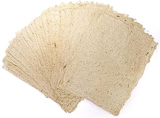 60 Sheets Natural Fiber Handmade Paper for Crafts