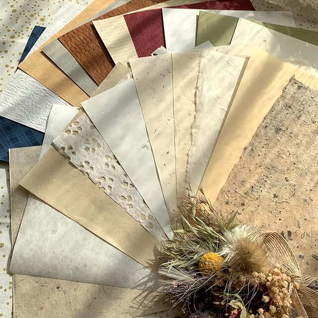 40-Piece Handmade Scrapbook Art Paper Set