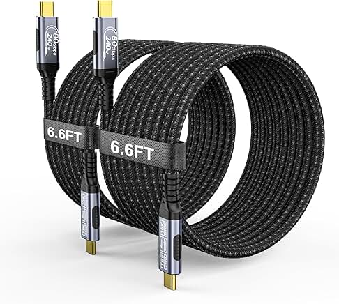 2-Pack 6.6FT USB C to USB C Data Transfer Cables