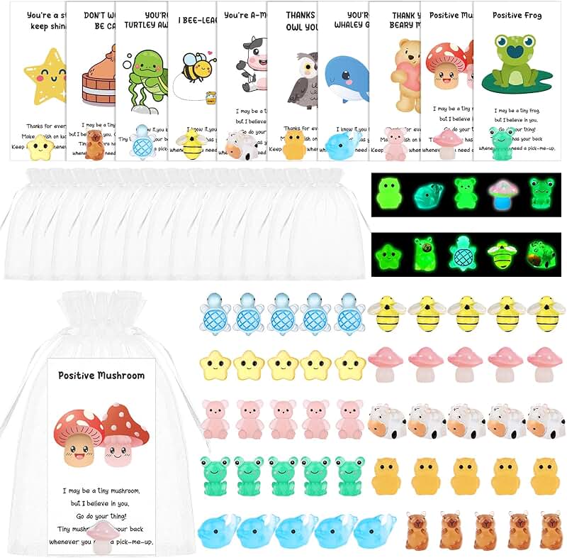 50 Employee Appreciation Gift Set with Resin Animals and Cards