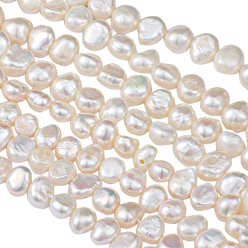 Natural White Freshwater Baroque Pearl Beads for Jewelry