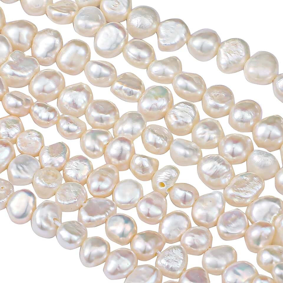 Natural White Freshwater Baroque Pearl Beads for Jewelry