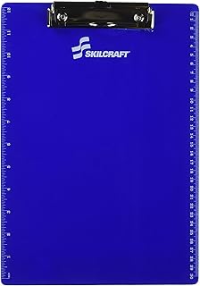 Recycled Plastic Clipboard with Ruler in Blue and White