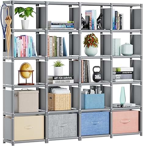 20-Cube Metal Bookcase for Bedroom and Living Room