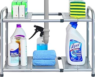 Expandable Under Sink Metal Shelf Organizer