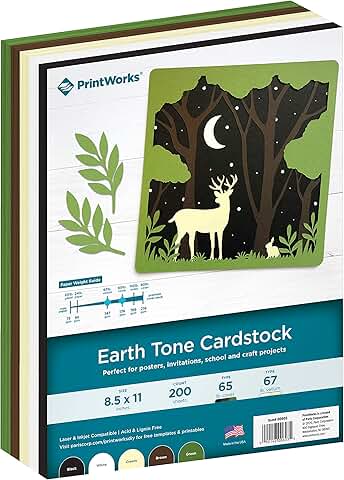 Earth Tones Cardstock Paper, 8.5" x 11", 200 Sheets