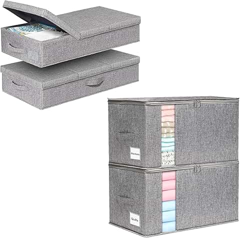 Large Under Bed Storage Bags with Handles, 2 Pack