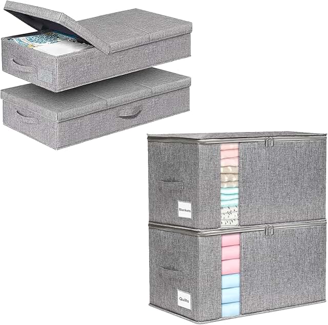 Large Under Bed Storage Bags with Handles, 2 Pack