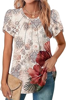Women's Petal Short Sleeve Summer Casual Blouse
