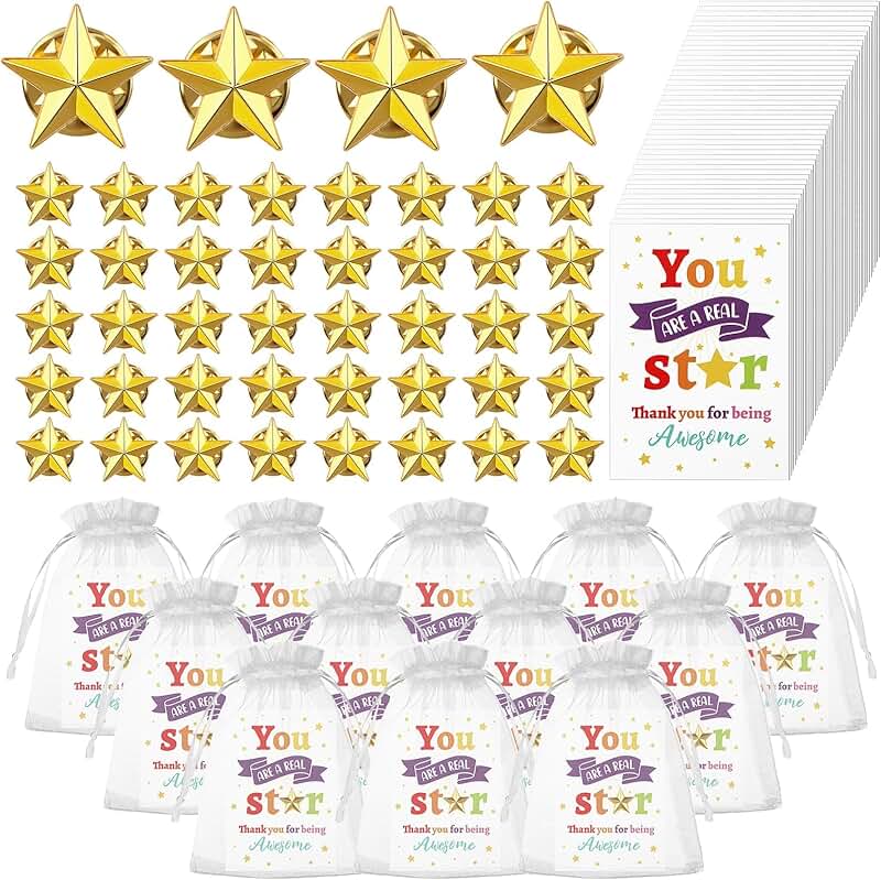 50 Employee Appreciation Gift Sets with Pins Cards and Bags