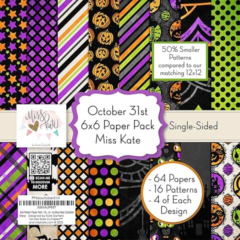6x6 Pattern Paper Pack for Halloween Scrapbooking
