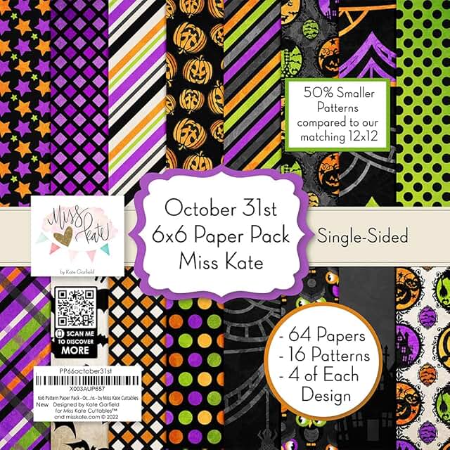 6x6 Pattern Paper Pack for Halloween Scrapbooking