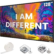High Gain 128-Inch White Projector Screen for DIY or Wall Mount