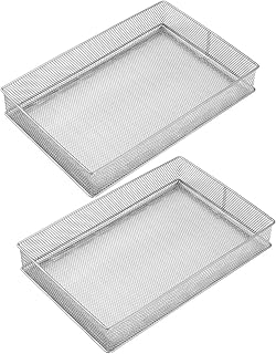 Silver Mesh Desk Drawer Organizer for Home and Office
