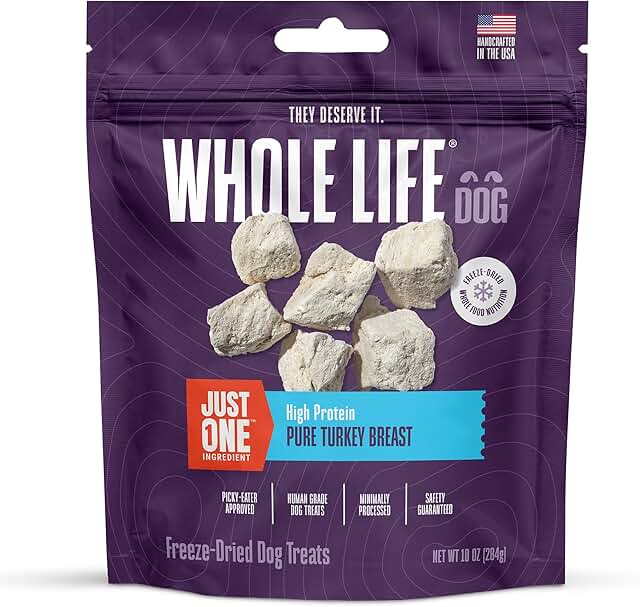 Whole Life Dog Turkey Treats - High Protein, Natural, 10 oz