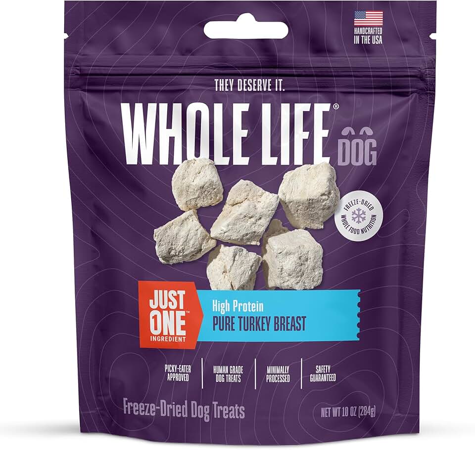 Whole Life Dog Turkey Treats - High Protein, Natural, 10 oz