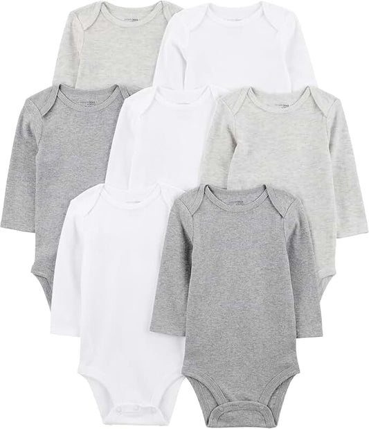Seven Long Sleeve Baby Bodysuits for All