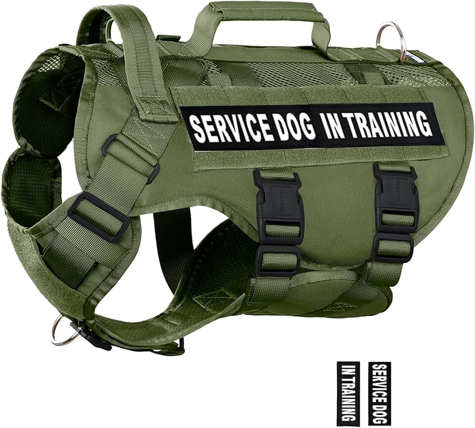 Tactical Dog Harness for Large Dogs with Handles