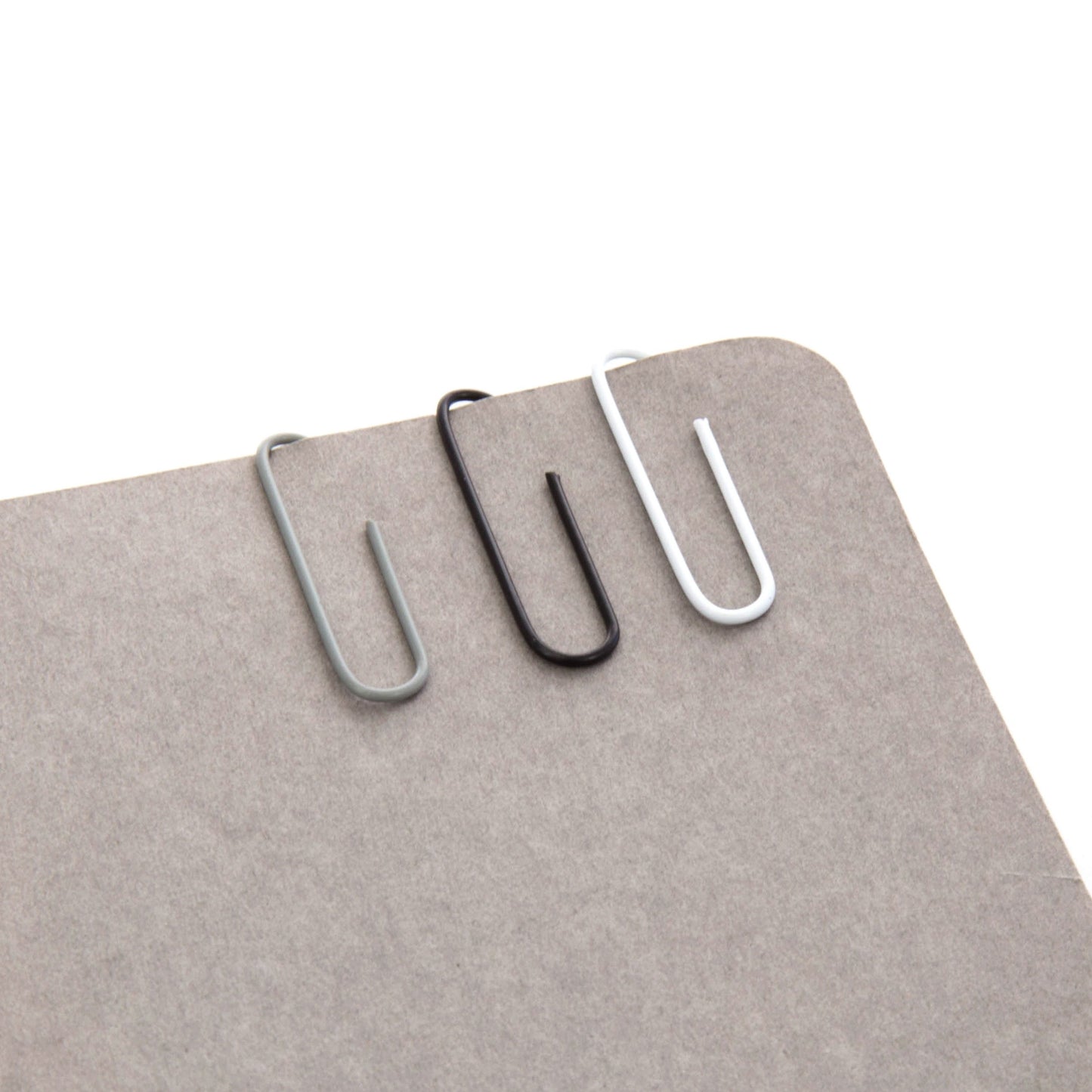 Medium black, white, and gray paper clips, 300 count