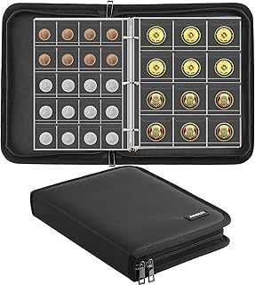 Fireproof Coin Collection Album with 260 Pockets