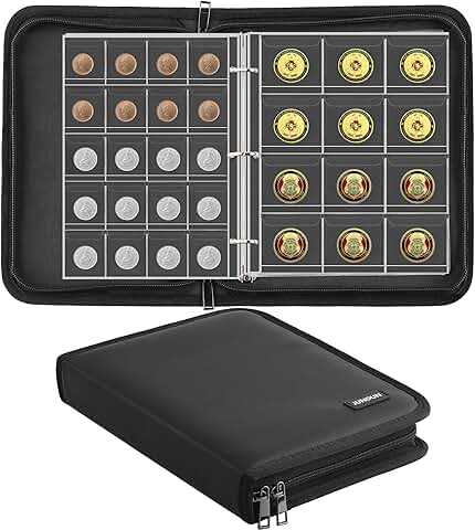 Fireproof Coin Collection Album with 260 Pockets