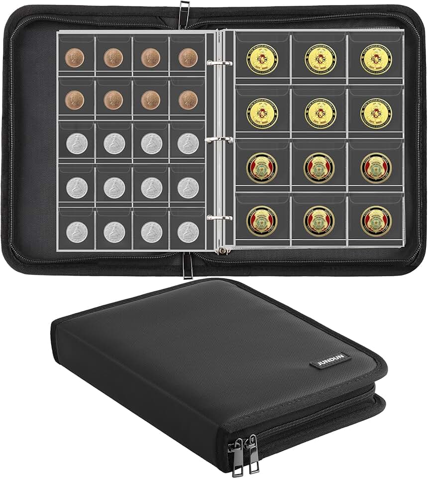 Fireproof Coin Collection Album with 260 Pockets