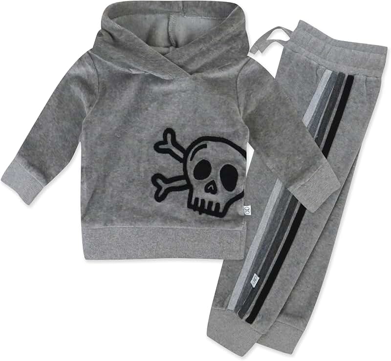 Velour Hoodie, Zip Sweatshirt, and Jogger Set for Kids