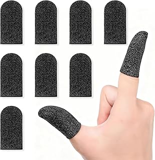 Set of 8 Ultra-Thin Silver Fiber Gaming Finger Sleeves