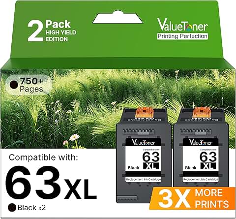 Black Ink Cartridge for HP Envy and Deskjet Printers