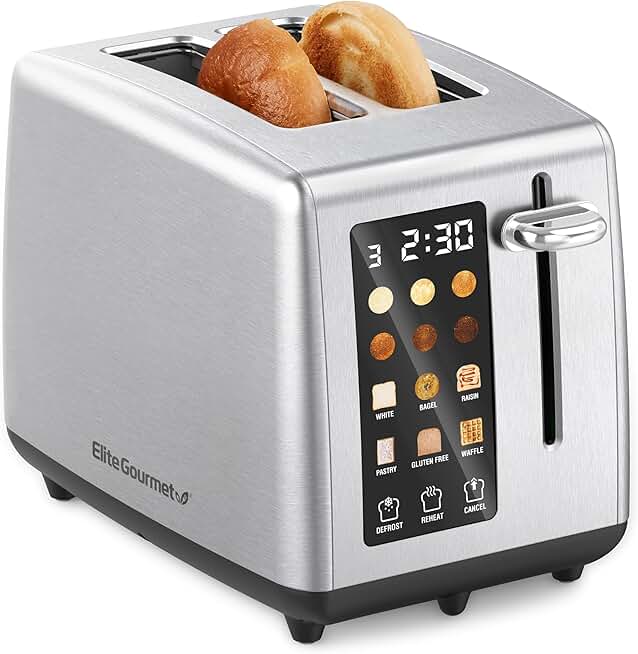 LCD Touch Toaster with Wide Slots and Multiple Settings