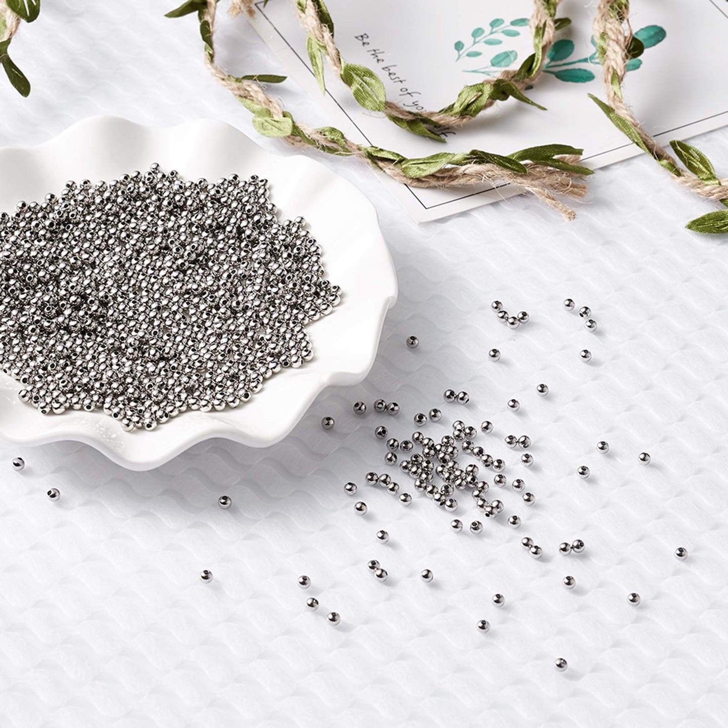Small 3mm Stainless Steel Round Bead Spacers for Jewelry Making