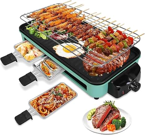 1500W Indoor Electric Grill with Removable Plates
